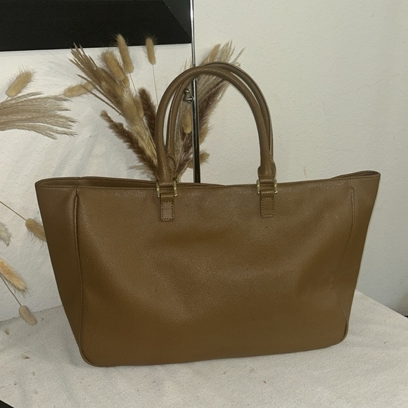 TORY BURCH - Large Brown Leather Tote bag - Picture 4 of 13